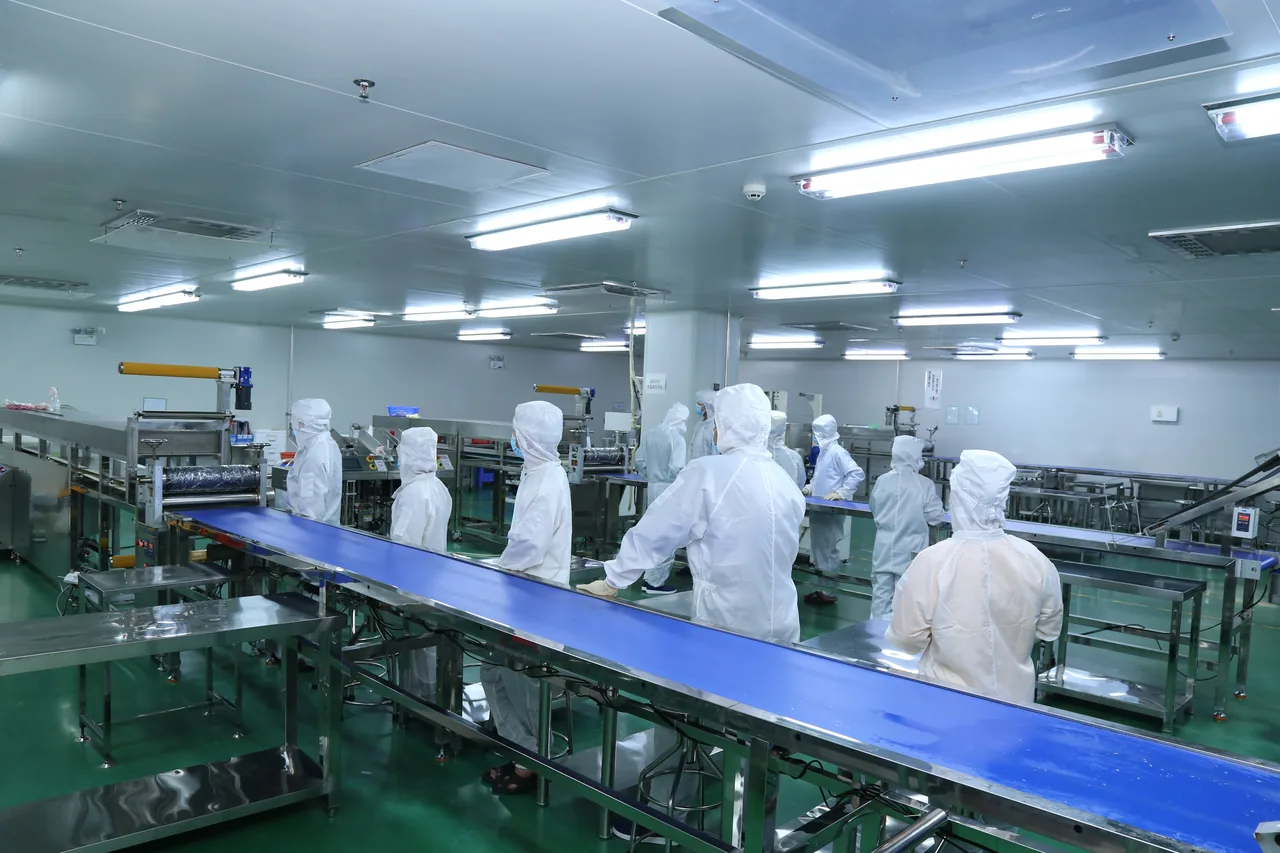 Hair care filling hall — production line filling bottles